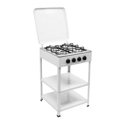 Gas Stove,4 Burner Gas Stove Portable Outdoor Stove with Removable Storage Stand, Stainless Steel Gas Cooker with Cover for Camping Picnic (White, 4 Burners)