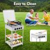 Gas Stove,4 Burner Gas Stove Portable Outdoor Stove with Removable Storage Stand, Stainless Steel Gas Cooker with Cover for Camping Picnic (White, 4 Burners) view 2