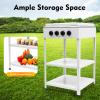 Gas Stove,4 Burner Gas Stove Portable Outdoor Stove with Removable Storage Stand, Stainless Steel Gas Cooker with Cover for Camping Picnic (White, 4 Burners) view 3