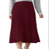 Beralst Women's Knit Midi Skirt, Elastic High Waist A-Line Pleated Bodycon Knitted Skirt, Wine Red, Large view 1
