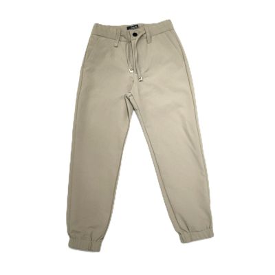 Boys' Stretch Pullover Jogging Slim Uniform Pants, Sweatpants, Fleece, Open Bottom with Pockets (US, Age, 14, Khaki)