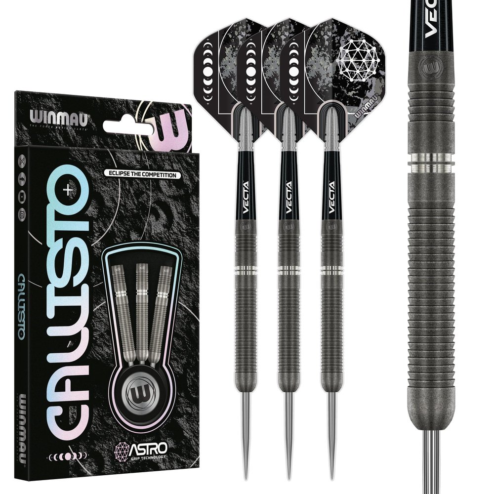 Winmau Darts Callisto 24g 90% Professional Tungsten Steel Tip Darts Set with Dart Flights and Dart Shafts (Stems)
