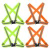PATIKIL Adjustable Reflective Running Vest Gear, 4 Pack High Visible Reflective Straps Fit All Ages for Night Running Jogging Biking Motorcycle Dog Walking, Green/Red-Orange view 1
