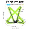 PATIKIL Adjustable Reflective Running Vest Gear, 4 Pack High Visible Reflective Straps Fit All Ages for Night Running Jogging Biking Motorcycle Dog Walking, Green/Red-Orange view 2
