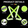 PATIKIL Adjustable Reflective Running Vest Gear, 4 Pack High Visible Reflective Straps Fit All Ages for Night Running Jogging Biking Motorcycle Dog Walking, Green/Red-Orange view 3