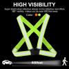 PATIKIL Adjustable Reflective Running Vest Gear, 4 Pack High Visible Reflective Straps Fit All Ages for Night Running Jogging Biking Motorcycle Dog Walking, Green/Red-Orange view 4