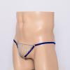 Men'S Sexy Thong Pouch Underwear Seamless Chain Ring G-String Low Rise Butt-Flaunting Stretch Jock-Straps Blue view 2