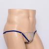 Men'S Sexy Thong Pouch Underwear Seamless Chain Ring G-String Low Rise Butt-Flaunting Stretch Jock-Straps Blue view 4
