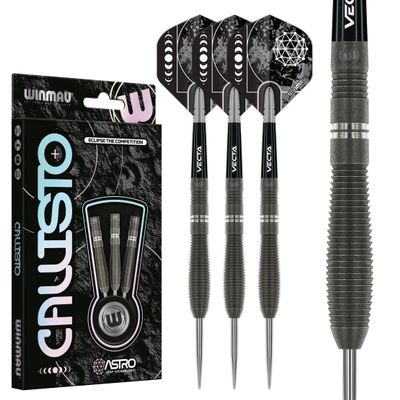 Winmau Darts Callisto 25g 90% Professional Tungsten Steel Tip Darts Set with Dart Flights and Dart Shafts (Stems)