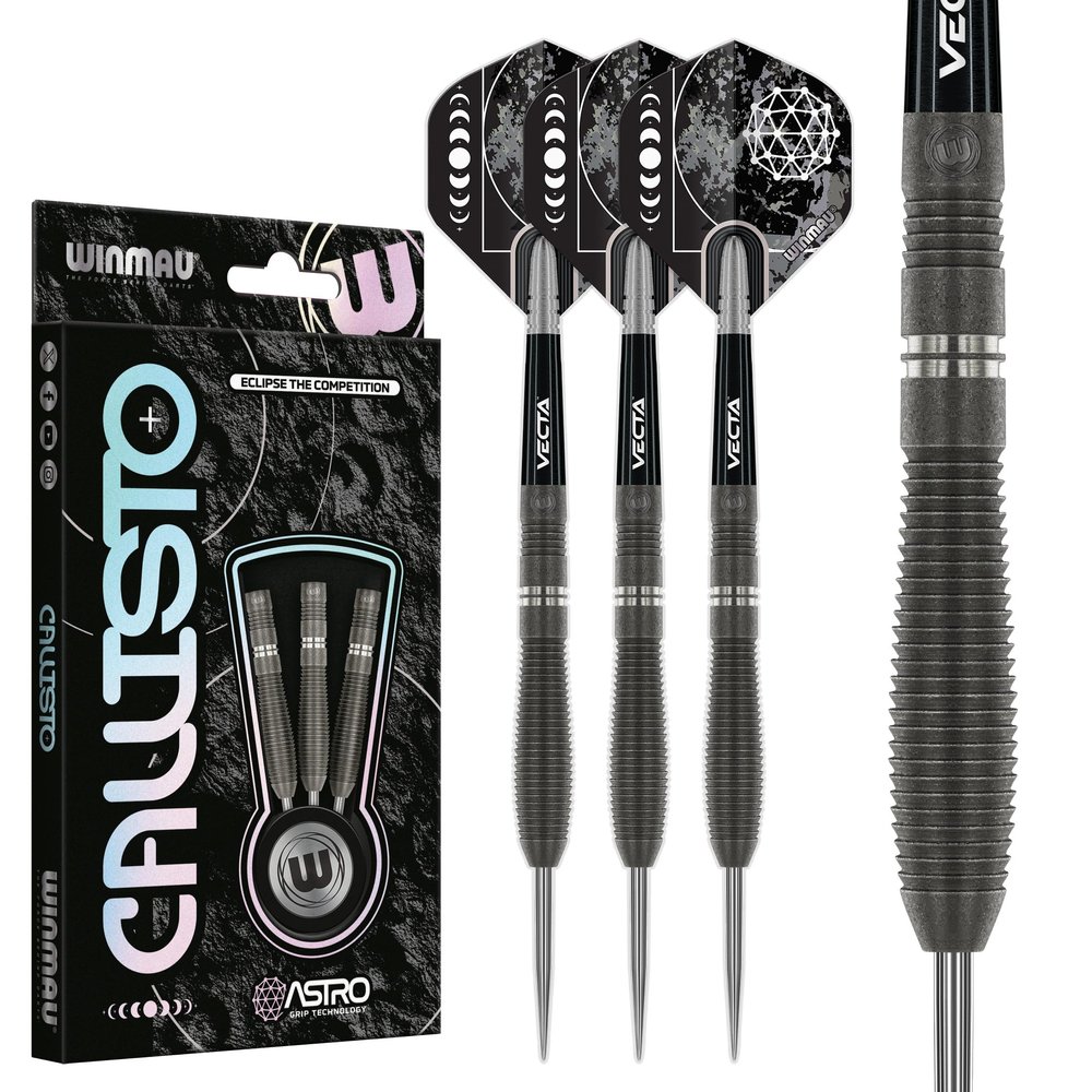 Winmau Darts Callisto 25g 90% Professional Tungsten Steel Tip Darts Set with Dart Flights and Dart Shafts (Stems)