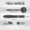Winmau Darts Callisto 25g 90% Professional Tungsten Steel Tip Darts Set with Dart Flights and Dart Shafts (Stems) view 4