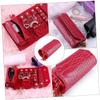 AOKWAWALIY 2pcs Watch Box Jewelry Roll Bag Portable Jewelry Organizer Travel Organizer Bags Chain Necklace for Men Jewelry Bag Jewelry Storage Organizer Travel Jewelry Organizer Cloth Red view 4