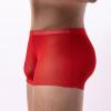 Mens Sexy Boxer Briefs Breathable Sexy Mesh See Through Underwear Bulge Pouch Trunk Underpants Red view 3