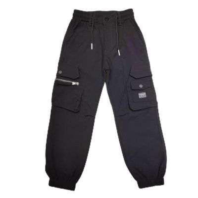 Boys Cargo Joggers Pants Elastic Waist Casual Jogging Trousers Bottom for Kids 6-16 Years (US, Age, 14 Years, 500, Black)