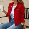 Shopping Long Jackets For Women Winter Coats For Women 2023 Trendy Denim Cotton Jacket With Pockets Denim Jacket Coat (Red, L) Placed Recently By Me view 3