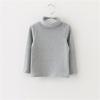 AIMAOMI Boys Turtleneck Sweater Girls Turtleneck T Shirt Top Long Sleeve Basic Solid Color Blouse (Grey, 2-3 Years) view 2