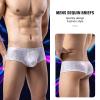 GENEMEN Mens Sequin Underwear Briefs Sexy Panties Nightclub Party Underpants (White, L) view 2