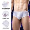 GENEMEN Mens Sequin Underwear Briefs Sexy Panties Nightclub Party Underpants (White, L) view 4