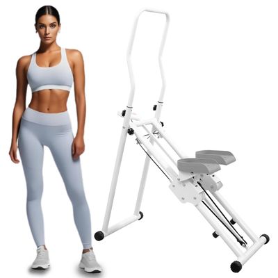 BEUDUOQI Stair Stepper Climber for Home Gym Exercise, Vertical Climber Exercise Machine for Full-Body Workout, Compact Folding Cardio Exercise Climber with Adjustable Handlebar & Pedals,White