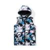 SNOW DREAMS Boys Girls Puffer Vest Hooded Quilted Outwear Sleeveless Jacket Lined Zipper Waistcoat Black White Graffiti Size 12 view 1