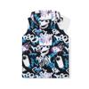 SNOW DREAMS Boys Girls Puffer Vest Hooded Quilted Outwear Sleeveless Jacket Lined Zipper Waistcoat Black White Graffiti Size 12 view 2