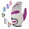 MRX Women Golf Glove Right Handed Golf Gloves Sweat Resistant Soft Cabretta Leather Regular Fit Women Golfer Glove White/Burgundy|XL view 1