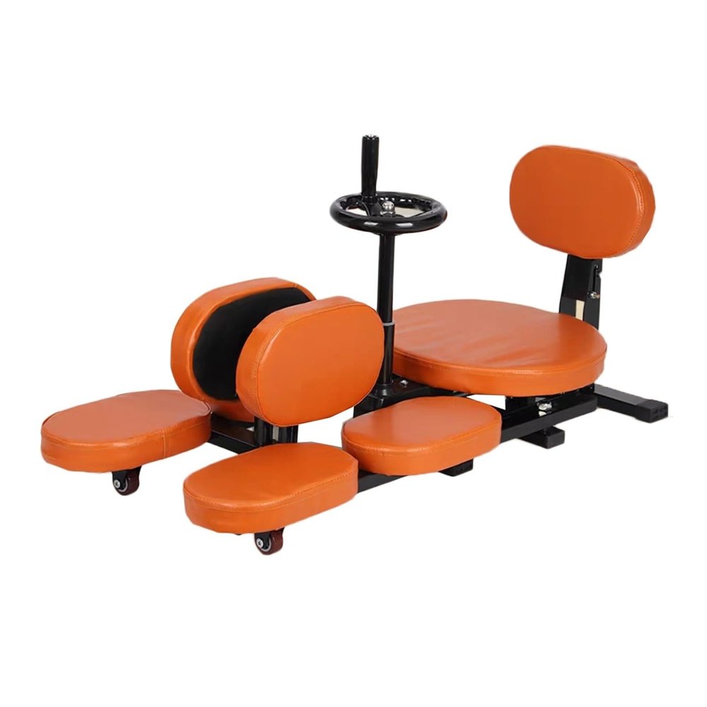 BXKCFYBSQ Leg Stretcher with Backrest,Leg Split Stretching Machine,Heavy Duty Splits Trainer,Fitness Training Equipment,for Ballet Yoga Sports Training,Load Capacity 200 Kg(Orange)
