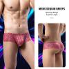 GENEMEN Mens Sequin Underwear Briefs Sexy Panties Nightclub Party Underpants (Red, XL) view 2