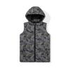 SNOW DREAMS Boys Girls Puffer Vest Hooded Quilted Outwear Sleeveless Jacket Lined Zipper Waistcoat Grey Dinosaur Size 14 view 1