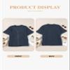 Eytino Womens Plus Size Cardigans V Neck Short Sleeve Front Button Tops Casual Waffle Knit Shirts,2X Navy Blue view 4