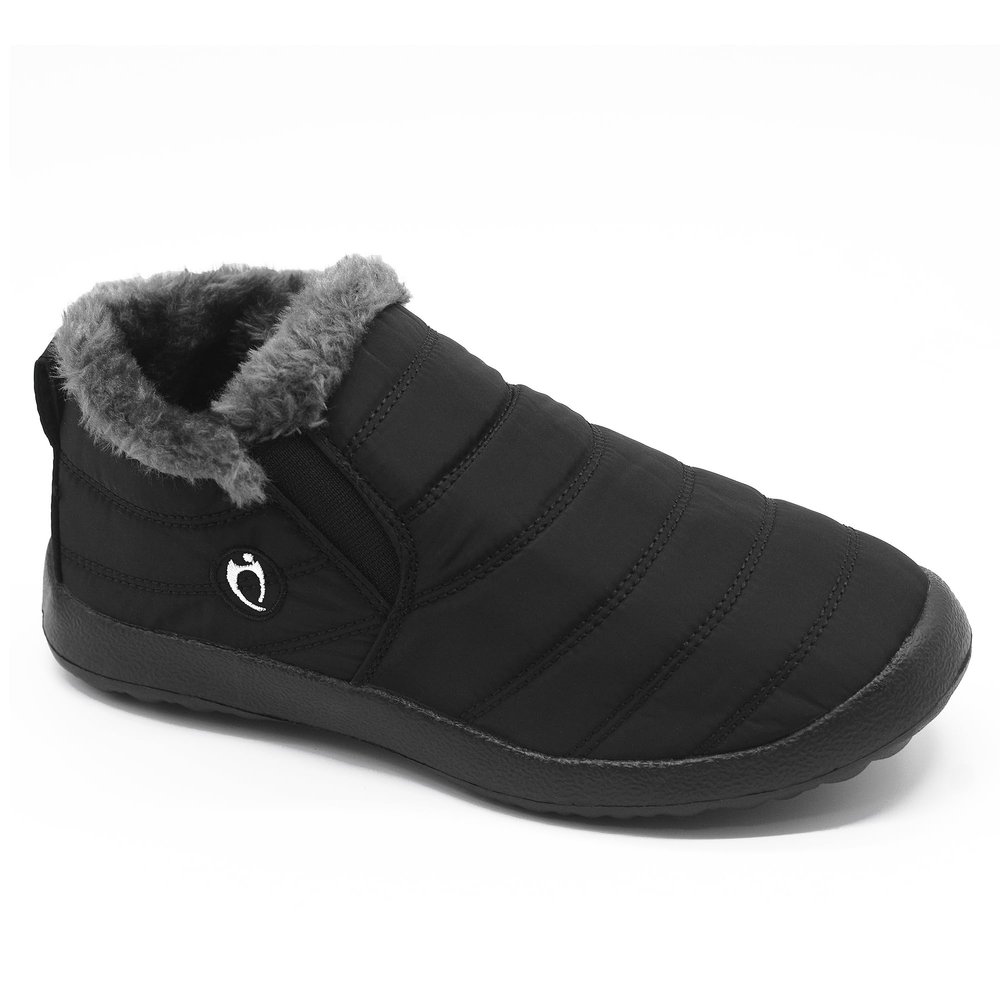 HAJINK Women Boots Warm Lightweight Waterproof Soft Slip-On Casual Black Ankle Winter Snow Shoes(Black,8)
