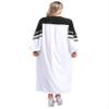 easyforever Women's Choir Robe Halloween Cosplay Theme Party Costume Long Sleeve Color Block Zipper Clergy Gown Black Large view 2