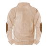 RODYETQQ Mens Crewneck Sweatshirts Warm Long Sleeve Outfits Baggy Sweaters Men's Sweater Elbow Patches Mens Corduroy Casual Stand Collar Sweatshirt Stand Up Collar Sweatshirt Men(4-White,Medium) view 2