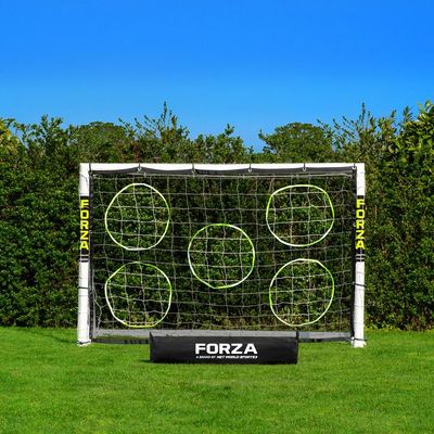 FORZA 6 x 4ft Kids Soccer Goal - The Worlds #1 Backyard Goal! | 100% UK-Made, 2 Min Setup, Unbreakable Goalpost Bundle - Buy FORZA, Play Forever! (5. Goal, Target Sheet and Carry Bag)
