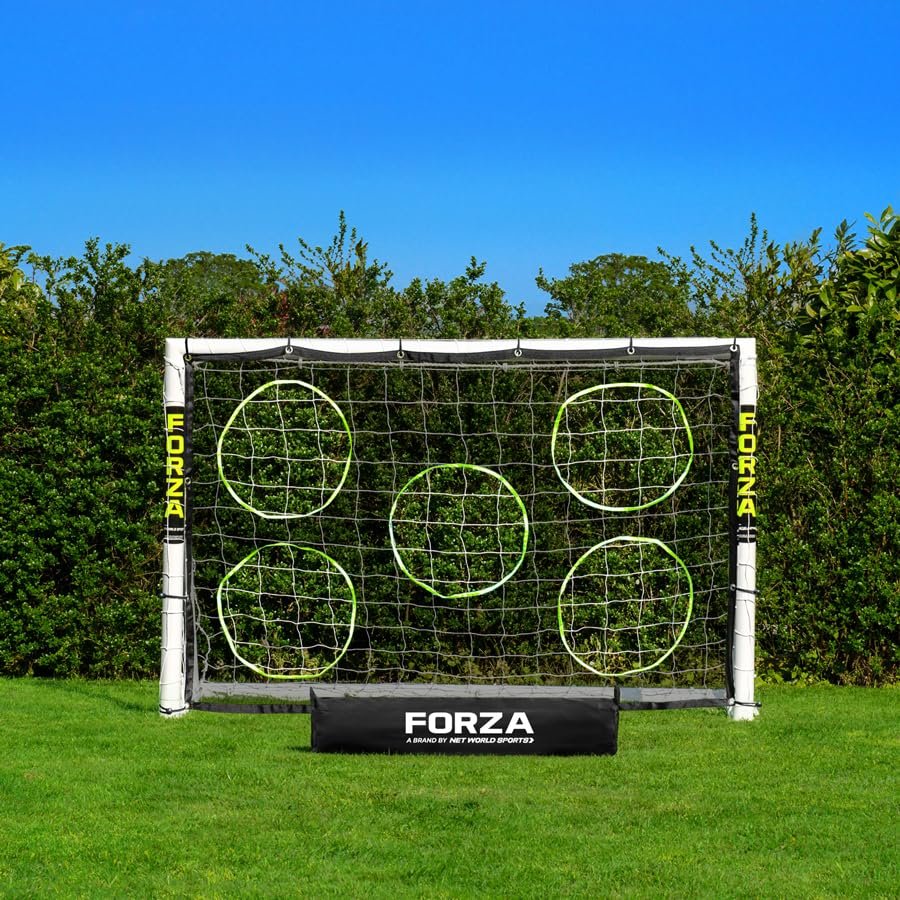 FORZA 6 x 4ft Kids Soccer Goal - The Worlds #1 Backyard Goal! | 100% UK-Made, 2 Min Setup, Unbreakable Goalpost Bundle - Buy FORZA, Play Forever! (5. Goal, Target Sheet and Carry Bag)