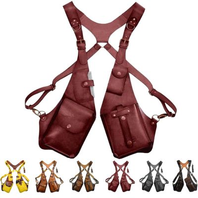 Anti-Theft Harness,Anti Theft Harness Wallet for Men, Underarm Double Shoulder Bag for Men Hidden Anti-Theft Wallets,Adjustable PU Leather Strap Wallet (Red,Thickened)