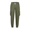 Muscularfit Mens Athletic Pants Loose Fit Multi Pockets Drawstring Sweatpants Causal Fashion Solid Elastic Waist Hiking Pant Men Business Casual Pants Army Green L view 3