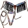 EQUIEMPRESS Horse Western One Ear Leather Hand Tooled Headstall and Breast Collar Set with Reins. /Size-Full,Cob A-018 (Pink, Cob) view 2