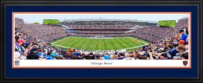 Chicago Bears - Double Mat, Deluxe Framed Picture by Blakeway Panoramas (44"W x 18"H)