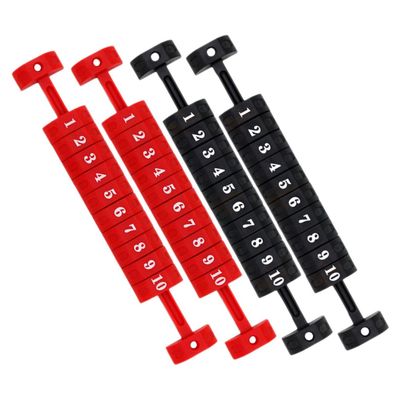 Happyyami 4pcs Table Football Score Counter Multi-Game Scoring Unit for Foosball and Air Hockey Lightweight Portable Design Black and Red for Game and Tournaments