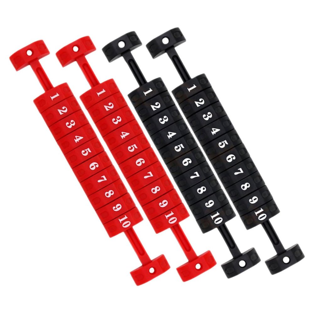 Happyyami 4pcs Table Football Score Counter Multi-Game Scoring Unit for Foosball and Air Hockey Lightweight Portable Design Black and Red for Game and Tournaments