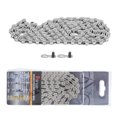 9 Speed BikeChain, LightweightBike Chain, 116 Link BicycleChain, with Quick Link, Half HollowBicycle Chains for RoadBike, Mountainbike, BMX