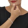 Palm Beach Jewelry 17.04 TCW Pear-Cut Cubic Zirconia Silvertone Tennis Bracelet 7-inch view 3