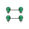 2PCS 316L Surgical Steel 14G Nipple Barbell Black Blue Melting Aliens Nipple Ring Shield Halloween Punk Nipplerings Piercing Jewelry 14mm 9/16 Inch view 1