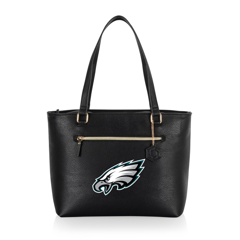 PICNIC TIME NFL Philadelphia Eagles Uptown Cooler Tote Bag, Insulated Purse Lunch Bag, Stylish Beach Bag Soft Cooler, (Black)