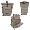 PICNIC TIME NFL Seattle Seahawks Carmel Roll Top Picnic Backpack Cooler, Canvas Cooler Bag, Picnic Basket Set with Cooler Backpack, (Gray) view 3