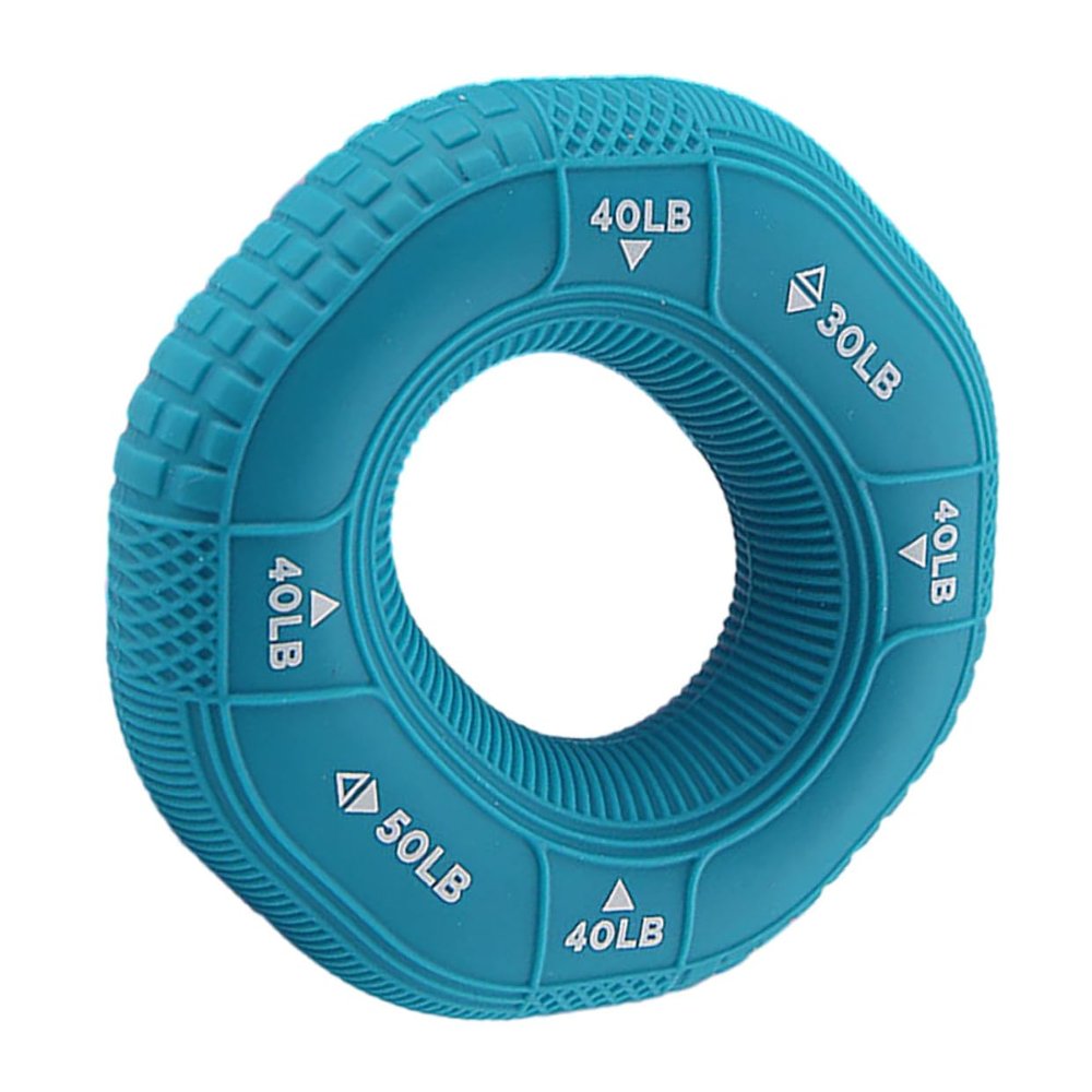 Blue Silicone Finger Exerciser Ring for Grip Training and Stress Relief