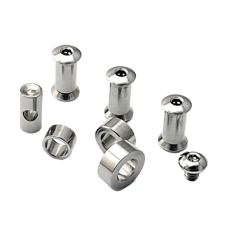 IGRIXLSD 1 Set Custom Titanium Screw Fits for Chris Reeve Large Sebenza 21 Scales Handle DIY Making Accessory(Silver)