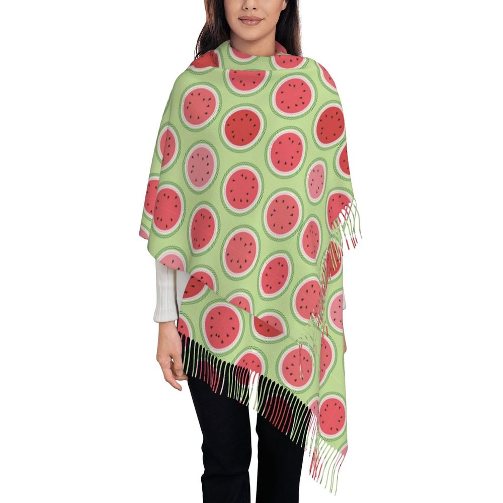 DRTGEDS Watermelon Green Cashmere Scarf Wrap Shawl,Scarf For Women Cashmere Neck Scarf Winter Scarf Fall Classic Warm