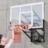 Wall Mount Basketball Hoop with 54"x32" Tempered Glass Backboard, Ideal for Gyms Garages and Schools, Suitable for Outdoor and Indoor Use Adjustable Height
